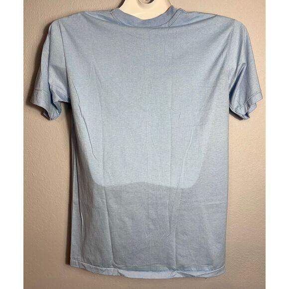 Vintage Hanes Fifty-Fifty T-Shirt Men L Blank Single Stitch Light Blue USA - Picture 3 of 6